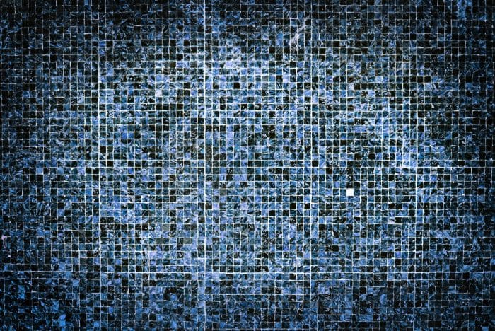 blue mosaic tiles