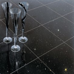 black quartz floor tiles
