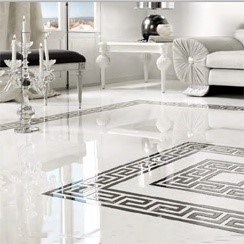 white polished porcelain tiles
