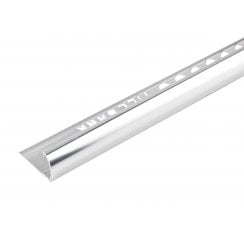10mm Round Edge Bright Silver Tile Trim 2.5m