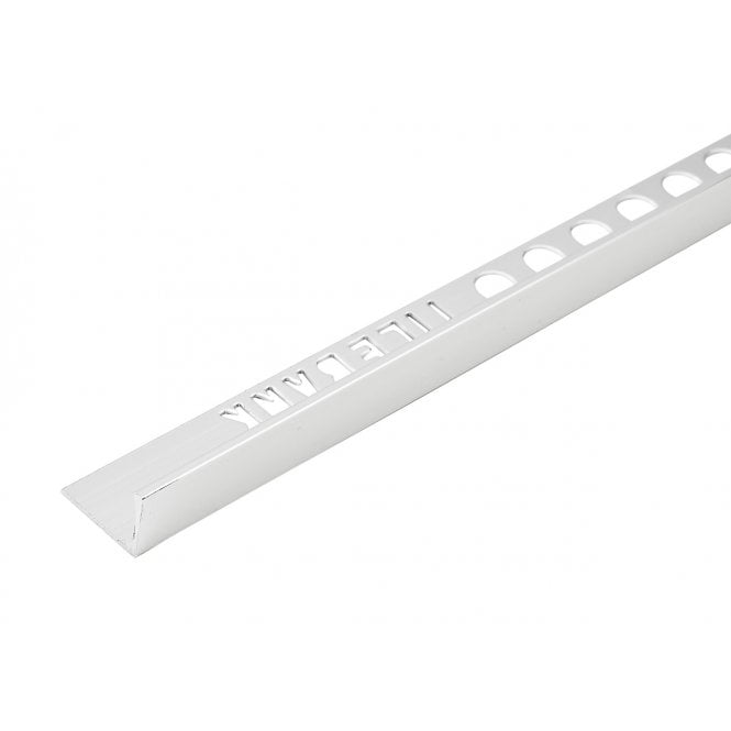 10mm Square Edge Bright Silver Tile Trim 2.5m