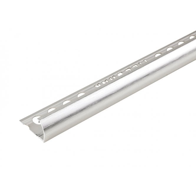 12mm Round Edge Brushed Silver Tile Trim 2.5m