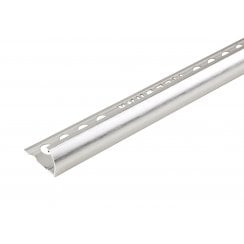 12mm Round Edge Brushed Silver Tile Trim 2.5m