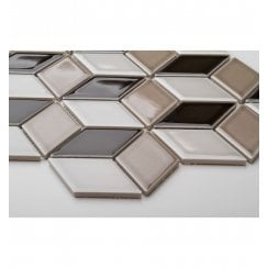 3D Gloss Mix Brown 30.5cm x 26.5cm Mosaic