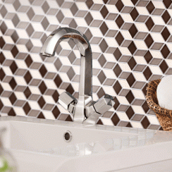 3D Gloss Mix Brown 30.5cm x 26.5cm Mosaic