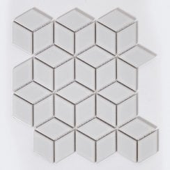 3D Gloss White 30.5cm x 26.6cm (4.8cm x 4.8cm) Mosaic Tile