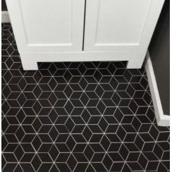 3D Matt Black 30.5cm x 26.6cm (4.8cm x 4.8cm) Mosaic Tile