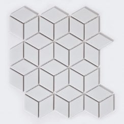 3D Matt White 30.5cm x 26.6cm Mosaic