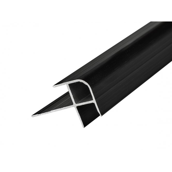 4mm Matt Black External Corner Shower Panel Trim 3m