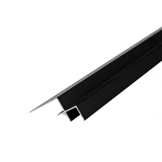 4mm Matt Black Internal Corner Shower Panel Trim 3m