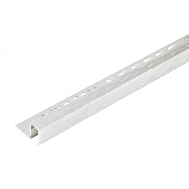 8mm Box Trim Brushed Silver Tile Trim 2.5m