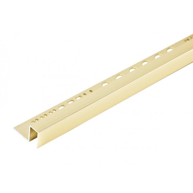 8mm Bright Brass Box Tile Trim 2.5m