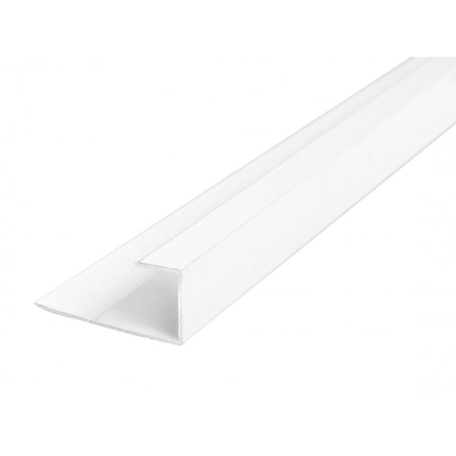 8mm Gloss White End Cap Shower Panel Trim 3m