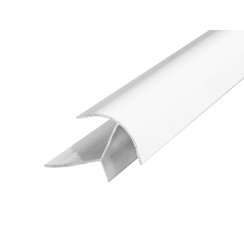 8mm Gloss White External Corner Shower Panel Trim 3m