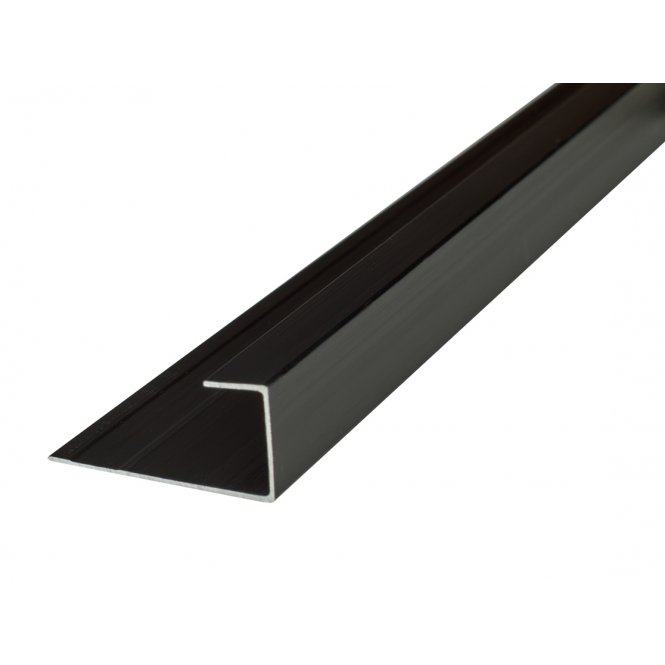8mm Matt Black End Cap Shower Panel Trim 3m