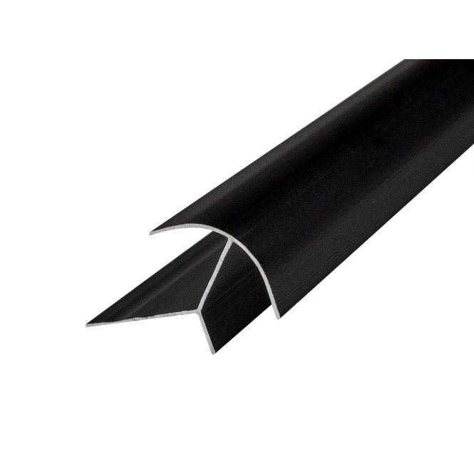 8mm Matt Black External Corner Shower Panel Trim 3m