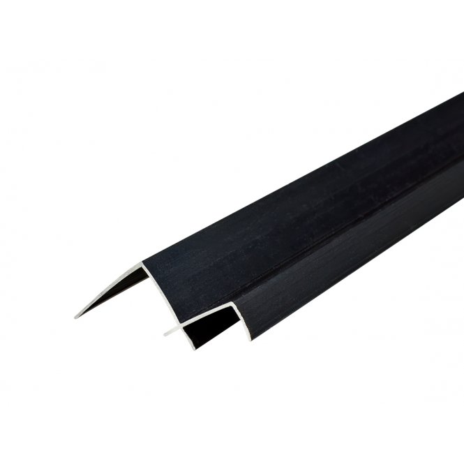 8mm Matt Black Internal Corner Shower Panel Trim 3m