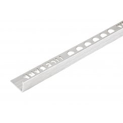 8mm Square Edge Brushed Silver Tile Trim 2.5m