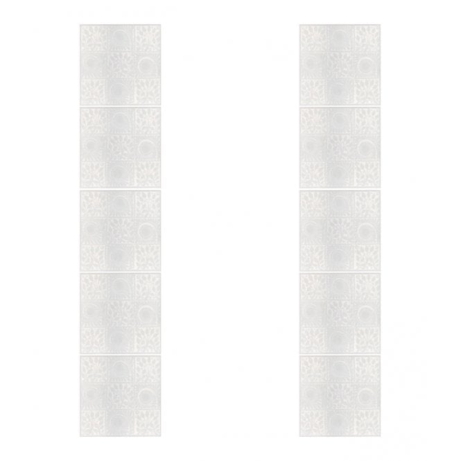 9 Square White Fireplace  15.2cm x 15.2cm Tile Set