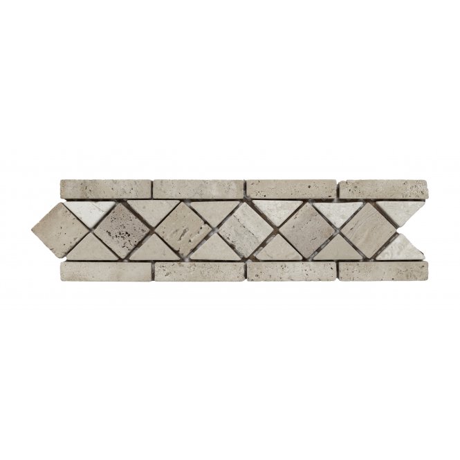 Adria Cream Beige Stone 10cm x 30cm Wall & Floor Border Tile