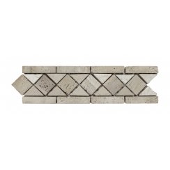 Adria Cream Beige Stone 10cm x 30cm Wall & Floor Border Tile