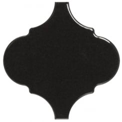 Alhambra Black Gloss 12cm x 12cm Wall Tile