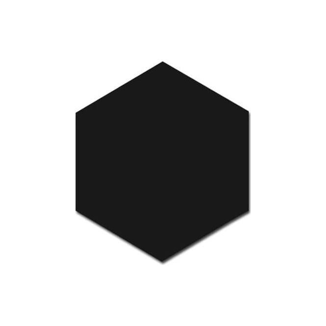 Allegory Hexagon Black 17.5cm x 20cm Wall and Floor Tile
