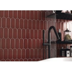 Alma Scale Garnet 8cm x 21.5cm Wall Tile