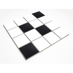 Arctic 73 Black and White High Gloss 30cm x 30cm (7.2cm x 7.2cm) Mosaic Tile
