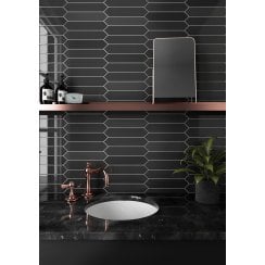 Arrow Black 5cm x 25cm Wall Tile