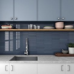 Arrow Blue Velvet 5cm x 25cm Wall Tile