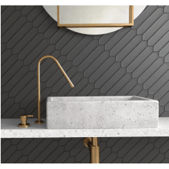 Arrow Lanse Black 5cm x 25cm Wall Tile