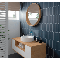 Arrow Lanse Navy 5cm x 25cm Wall Tile