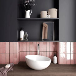 Artesano Rose Mallow 6.5cm x 20cm Wall Tile