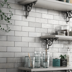 Artesano White 6.5cm x 20cm Wall Tile