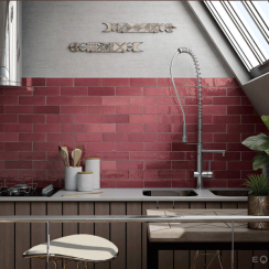 Artisan Burgundy 6.5cm x 20cm Wall Tile