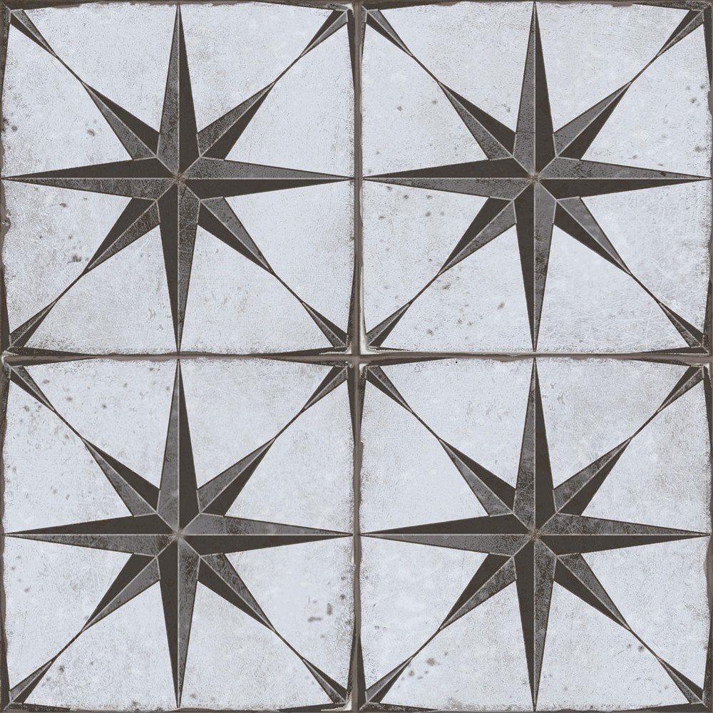 Astral Star Tiles Grey Star Pattern Wall Floor Tile