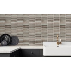 Bamboo Lustre Porcelain Cappuccino 28.4cm x 29.5cm (1.2cm x 9.2cm) Mosaic Tile