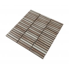Bamboo Lustre Porcelain Cappuccino 28.4cm x 29.5cm (1.2cm x 9.2cm) Mosaic Tile
