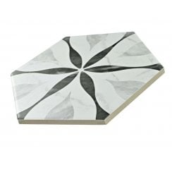 Bardiglio Flower Hexagon 17.5cm x 20cm Wall & Floor Tile