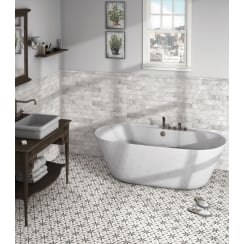 Bardiglio Flower Hexagon 17.5cm x 20cm Wall & Floor Tile
