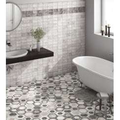 Bardiglio Geo Hexagon 17.5cm x 20cm Wall & Floor Tile