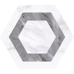 Bardiglio Geo Hexagon 17.5cm x 20cm Wall & Floor Tile