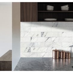 Bianco Venito Statuario Honed 7.5cm x 30cm Wall & Floor Tile