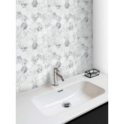 Bianco Venito Statuario Honed Marble 29.8cm x 30.5cm Hexagon Mosaic Tile