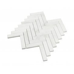 Bianco Venito Statuario Honed Marble 29cm x 28.5cm Herringbone Mosaic Tile