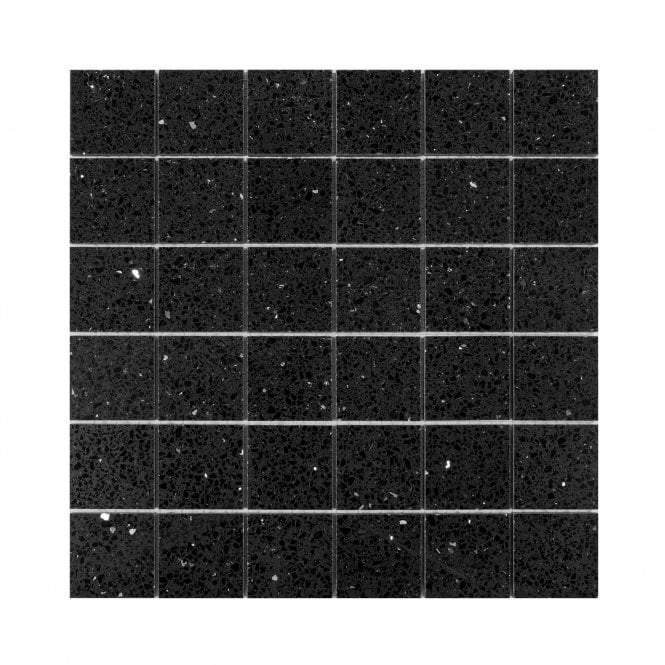 Black Opal  Quartz 30cm x 30cm (4.8cm x 4.8cm) Mosaic Tile