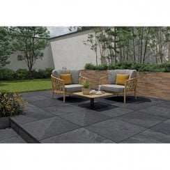Brazilian Black Slate Effect 60cm x 60cm 2cm Slab Outdoor Tile Project Pack Deal