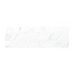 Calacata White Square Decor 30cm x 90cm Rectified Wall Tile