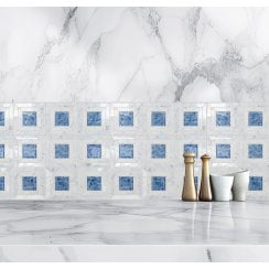 Carrara Aqua Stone 35cm x 35cm Mosaic Tile